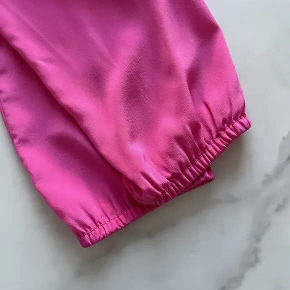 Lilly Pulitzer Elsa Silk Blouse In Roxie Pink Size Large Preppy Chic Summer Top - Picture 10 of 12